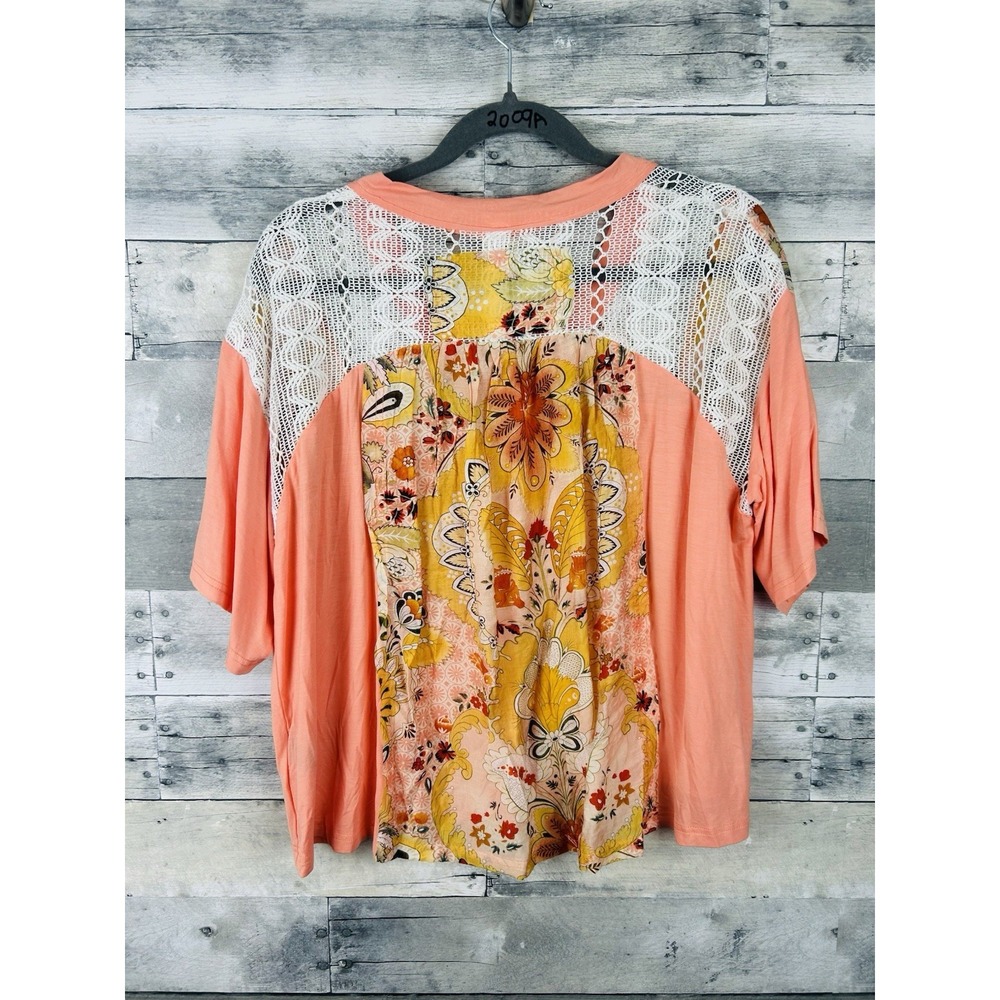 POL Women's Small Coral Short Sleeve Blouse - Picture 2 of 7